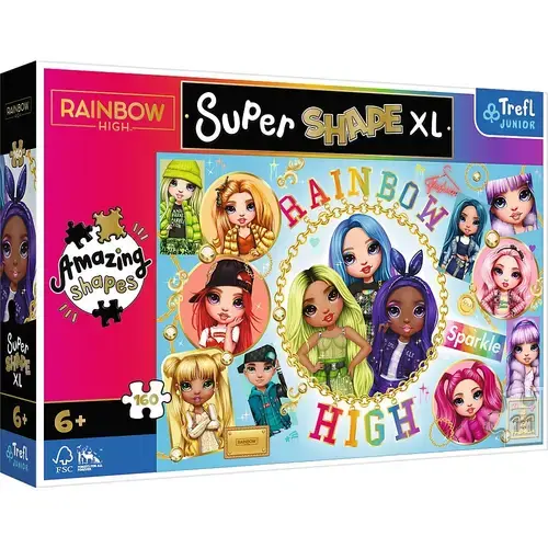 Puzzle Trefl Primo Super Shape XL Rainbow High: Prietenele colorate, 160 piese