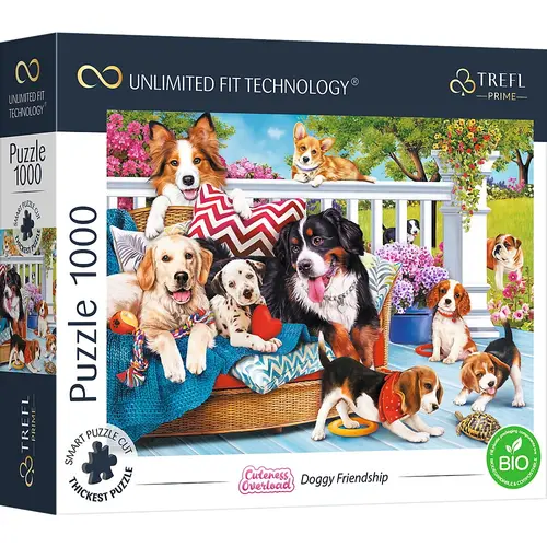 Puzzle Trefl Prime UFT Cuteness overload, Prietenia catelusilor, 1000 piese