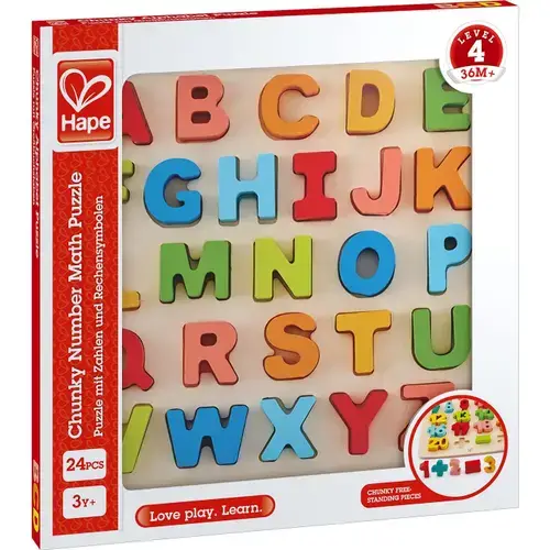 Puzzle Hape Alfabet Chunky, 24 piese