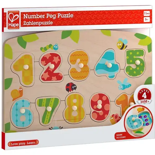 Puzzle din lemn Hape Numere, 11 piese
