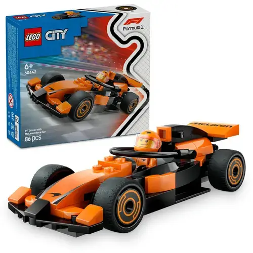 LEGO® City - Pilot F1® cu masina de curse McLaren 60442, 86 piese