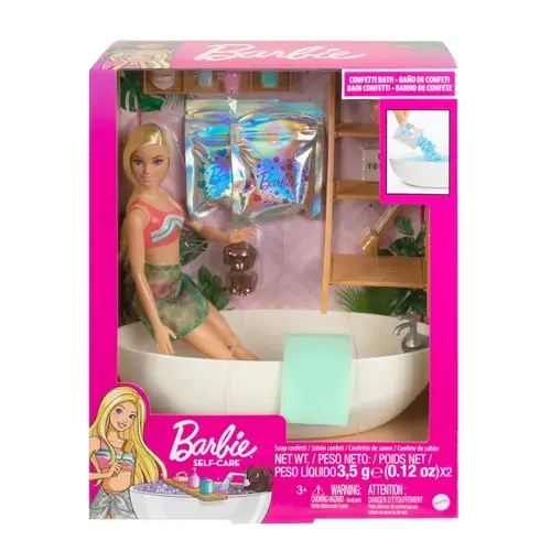 Set de joaca Barbie  Self Care, Baie cu confetti