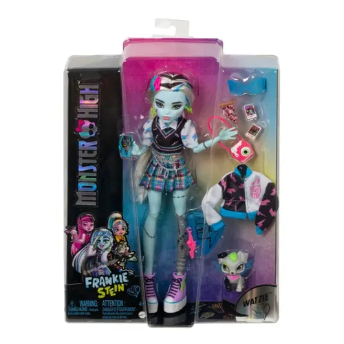 Papusa Monster High Frankie Stein, cu animalut si accesorii