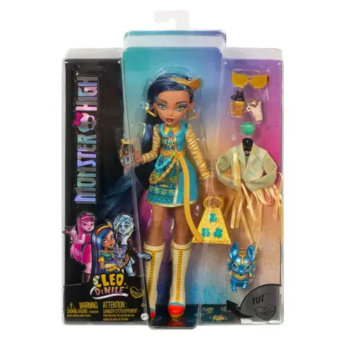 Papusa Monster High Cleo Denile, cu animalut si accesorii