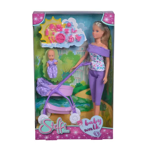 Papusa Steffi Love  si carucior bebe