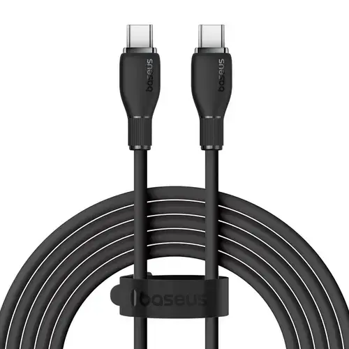 Cablu Date si Incarcare USB-C - USB-C Baseus Pudding, 100W, 2m, Negru