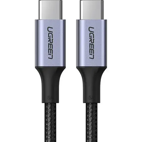 Cablu de date UGREEN, USB Type-C - USB Type-C, 2m, 5A, 100W, Gri