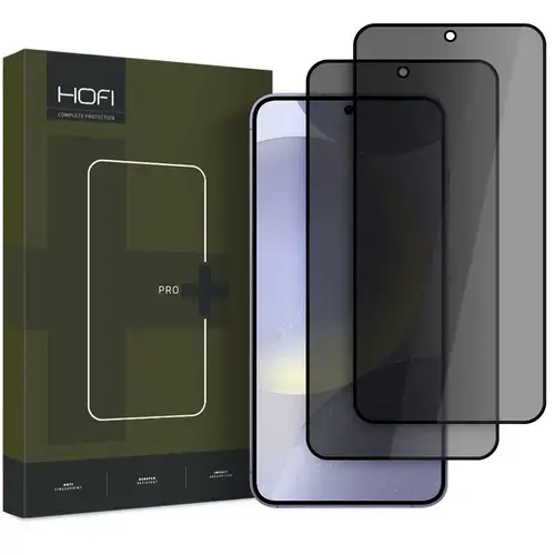 Folie de protectie Ecran Privacy HOFI Glass PRO+ pentru Samsung Galaxy S25 S931, Sticla Securizata, Full Glue, Set 2 bucati