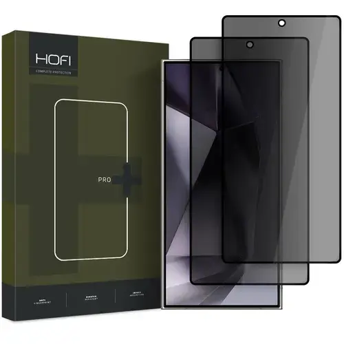 Folie de protectie Ecran Privacy HOFI Glass PRO+ pentru Samsung Galaxy S25 Ultra S938, Sticla Securizata, Full Glue, Set 2 bucati