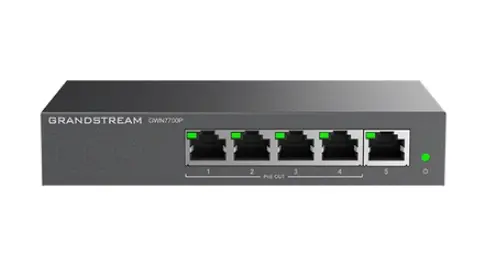 Switch Grandstream GWN7700P, 5 porturi, Gigabit, PoE