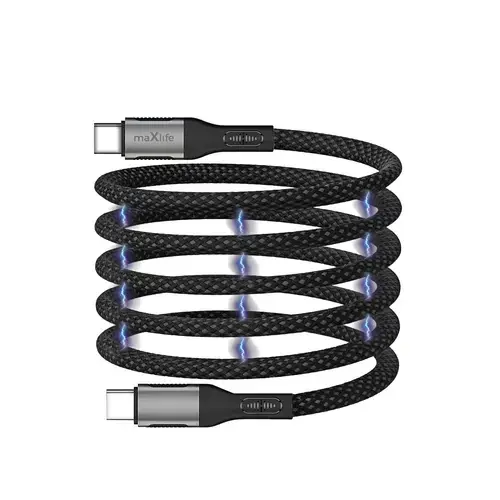 Cablu Date si Incarcare USB-C - USB-C MaXlife MXUC-11 Magnetic, 100W, 1m, Negru