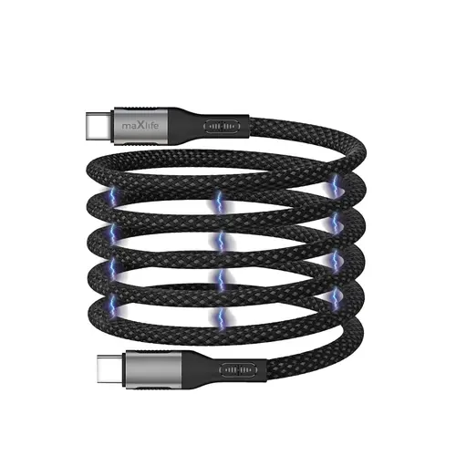 Cablu Date si Incarcare USB-C - USB-C MaXlife MXUC-11 Magnetic, 100W, 1m, Negru