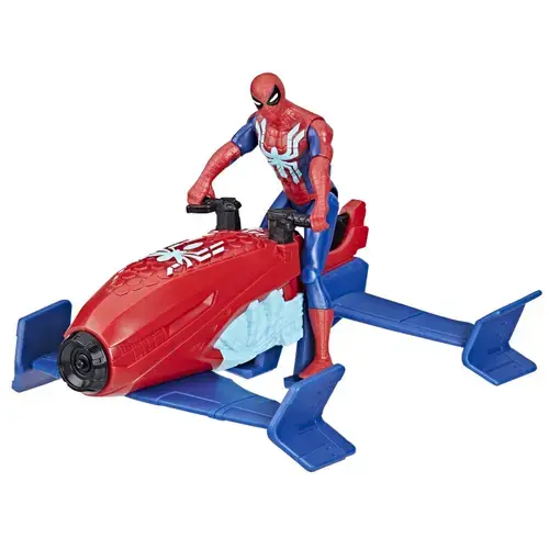 Figurina Spider-Man - Web Splashers, Spider-Man cu vehicul hydro jet, 10 cm