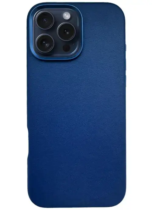 Husa Piele Lemontti MagSafe iPhone 16 Pro Max, Albastru
