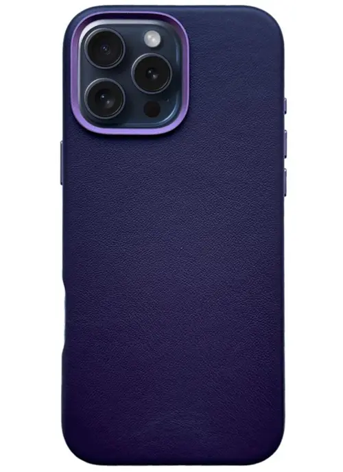 Husa Piele Lemontti MagSafe iPhone 16 Pro Max, Mov