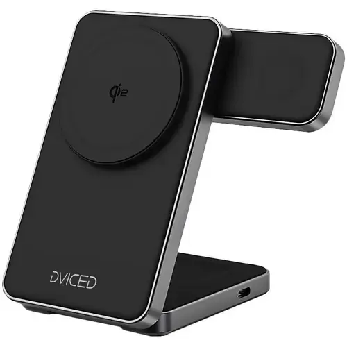 Incarcator wireless Dviced 3-in-1 foldable magnetic, Negru