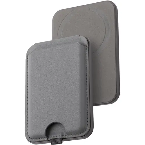 Husa de protectie Dviced Leather magsafe foldable cardholder and stand, Gri
