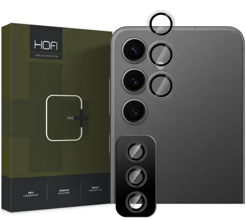 Folie de protectie Camera spate HOFI CamRing PRO+ pentru Samsung Galaxy S25+ S936, Sticla Securizata, Neagra