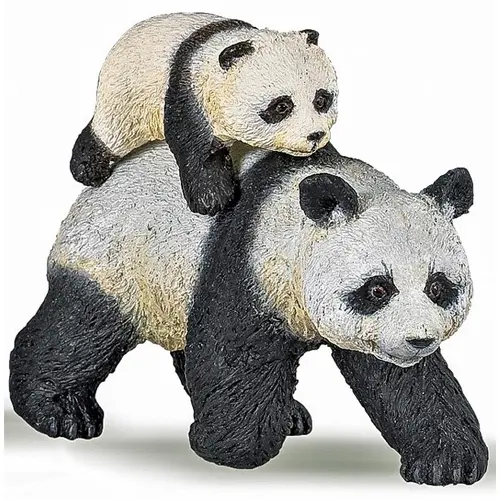 Figurina Papo - Animale salbatice, Ursulet panda cu pui
