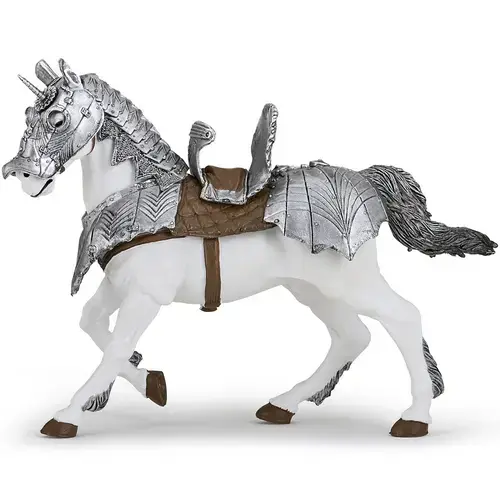 Figurina Papo - Personaje medievale, Cal in armura