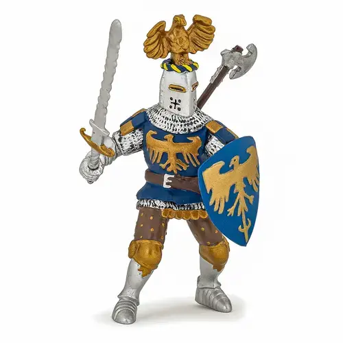 Figurina Papo - Personaje medievale, Cavaler albastru cu creasta