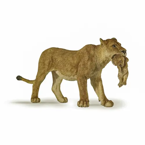 Figurina Papo - Animale salbatice, Leoaica cu pui