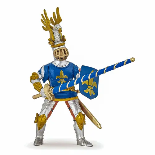 Figurina Papo - Personaje medievale, Cavaler crin albastru