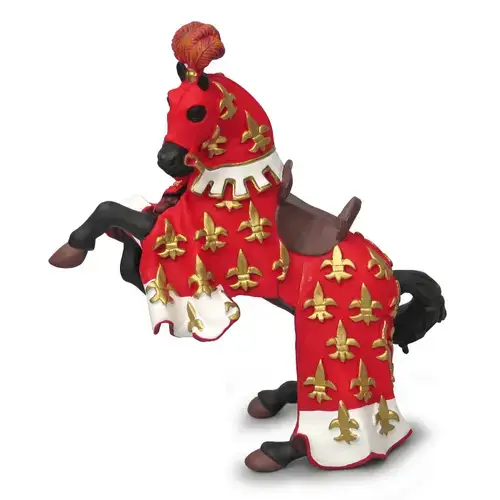 Figurina Papo - Personaje medievale, Calul Printului Filip, rosu