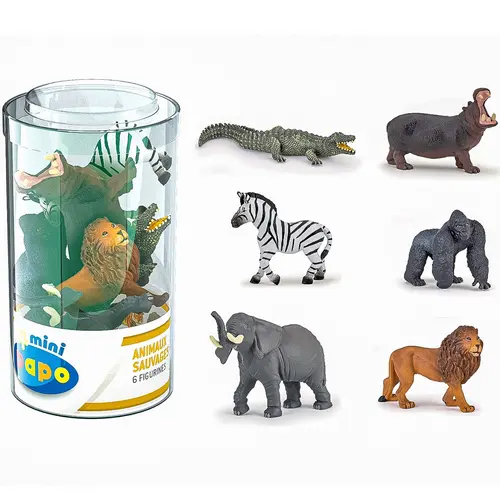 Set figurine Papo - Minifigurine animale salbatice, 6 piese