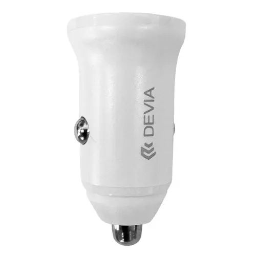 Incarcator Auto Devia Smart Series Mini PD 30W +QC 3.0 1 x USB-A + 1 x Type-C, Alb