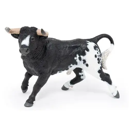 Figurina Papo - Animale de la ferma, Taur spaniol, Negru