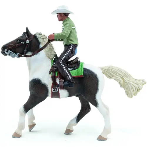 Figurina Papo - Cai si Ponei, Cowboy si Calul Sau