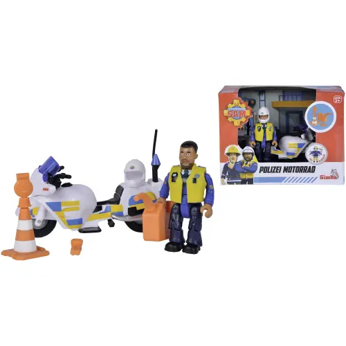 Motocicleta de politie Fireman Sam, cu figurina