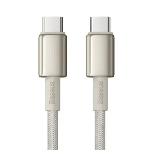 Cablu Date si Incarcare USB-C - USB-C Baseus Tungsten Gold, P10319800G21-00, 100W, 1m, Auriu