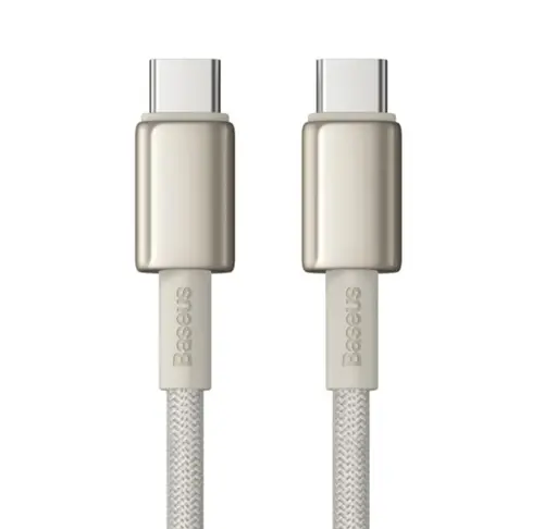 Cablu Date si Incarcare USB-C - USB-C Baseus Tungsten Gold, P10319800G21-00, 100W, 1m, Auriu