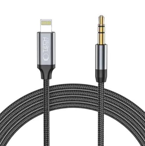 Cablu Audio Lightning - 3.5mm Tech-Protect Ultraboost, 1m, Negru
