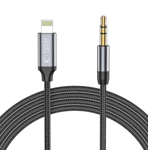 Cablu Audio Lightning - 3.5mm Tech-Protect Ultraboost, 1m, Negru