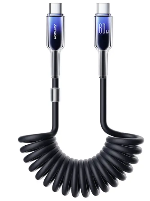 Cablu Date si Incarcare USB-C - USB-C Joyroom S-A43 Crystal, 60W, 1.5m, Negru