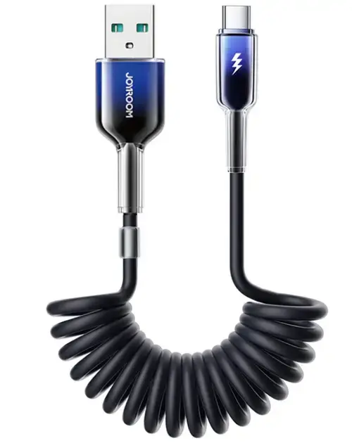 Cablu Date si Incarcare USB-A - USB-C Joyroom S-A43 Crystal, 60W, 1.5m, Negru