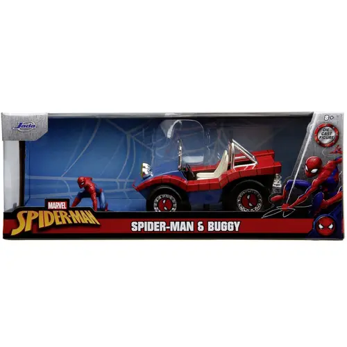 Masinuta diecast Jada Toys cu figurina Spider-Man si Buggy 1:24