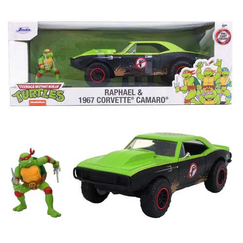 Masinuta  Jada Toys cu figurina Testoasele Ninja, Raphael, Chevy Camaro 1:24