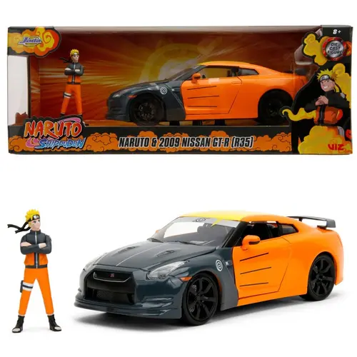 Masinuta Jada Toys cu figurina Naruto 2009, Nissan GT R, 1:24