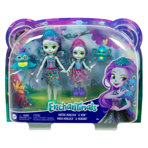 Set papusi Enchantimals - Patter Peacock & Flap si Piera Peacock & Feather