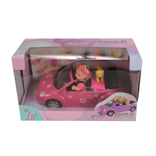 Set papusa Evi Love u masinuta New Beetle si catel