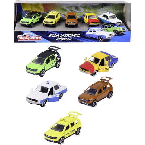 Set 5 masinute Majorette - Dacia Historical Giftpack, scara 1:64