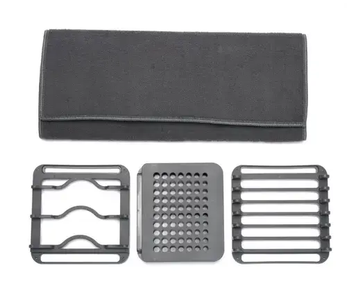 Suport Scurgator de vase Heinner HR-DSHTWL-4PC, cu covoras, 4 piese