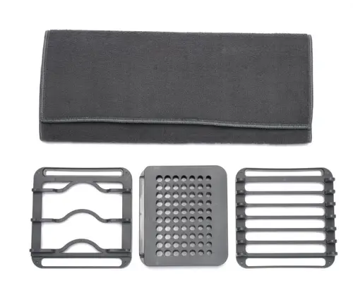 Suport Scurgator de vase Heinner HR-DSHTWL-4PC, cu covoras, 4 piese