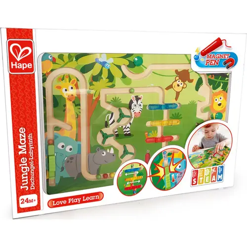 Jucarie din lemn Hape Labirint magnetic, Jungla