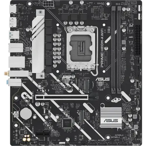 Placa de baza ASUS PRIME H810M-A WIFI, Intel B810,  LGA 1851, DDR5, mATX