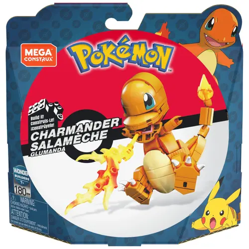 Set de constructie Pokemon Mega Construx - Charmander, 180 piese